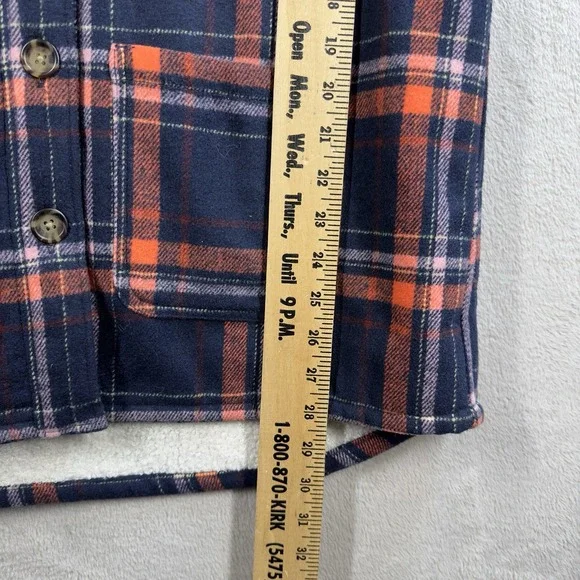 Style &‎ Co Sherpa Lined Flannel Shacket Women's MP Cozy Chic Heavy Blue Plaid - Picture 7 of 10